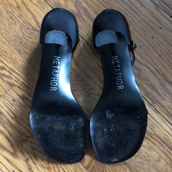 Metaphor black satin strap heels-8 - Picture 4 of 4
